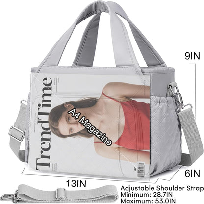 Insulated Lunch Bag for Women,Leak-Proof Cooler Lunch Box, Cooling Tote for Adult,with 7 Pockets,Adjustable Strap(15 Liters)