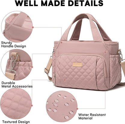 Insulated Lunch Bag for Women,Leak-Proof Cooler Lunch Box, Cooling Tote for Adult,with 7 Pockets,Adjustable Strap(15 Liters)