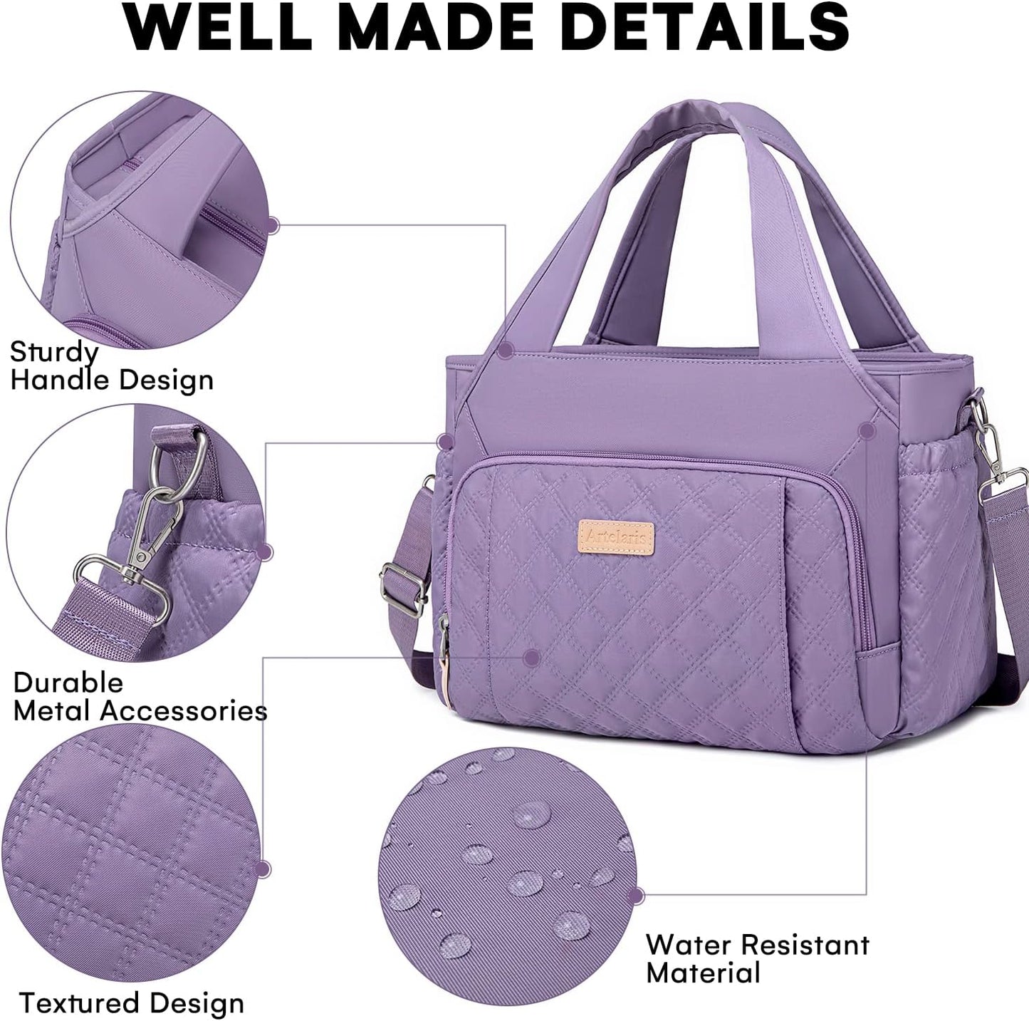 Insulated Lunch Bag for Women,Leak-Proof Cooler Lunch Box, Cooling Tote for Adult,with 7 Pockets,Adjustable Strap(15 Liters)