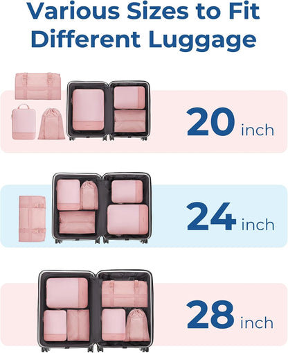 Hanging Compression Packing Cubes 6 Set Cruise Travel Essentials