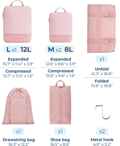 Hanging Compression Packing Cubes 6 Set Cruise Travel Essentials