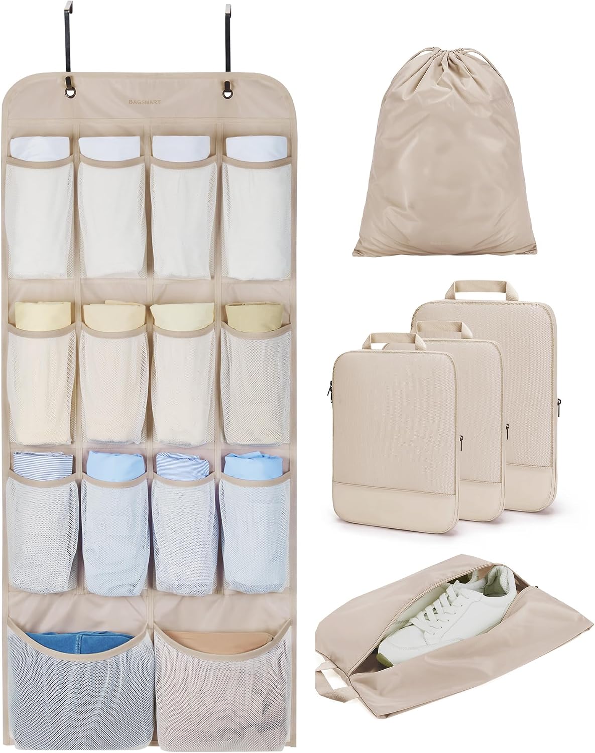 Hanging Compression Packing Cubes 6 Set Cruise Travel Essentials