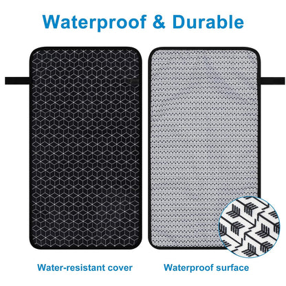 Portable Diaper Changing Pad, Waterproof Baby Changing Mat, Foldable Portable Travel Changing Pads for Baby, Black