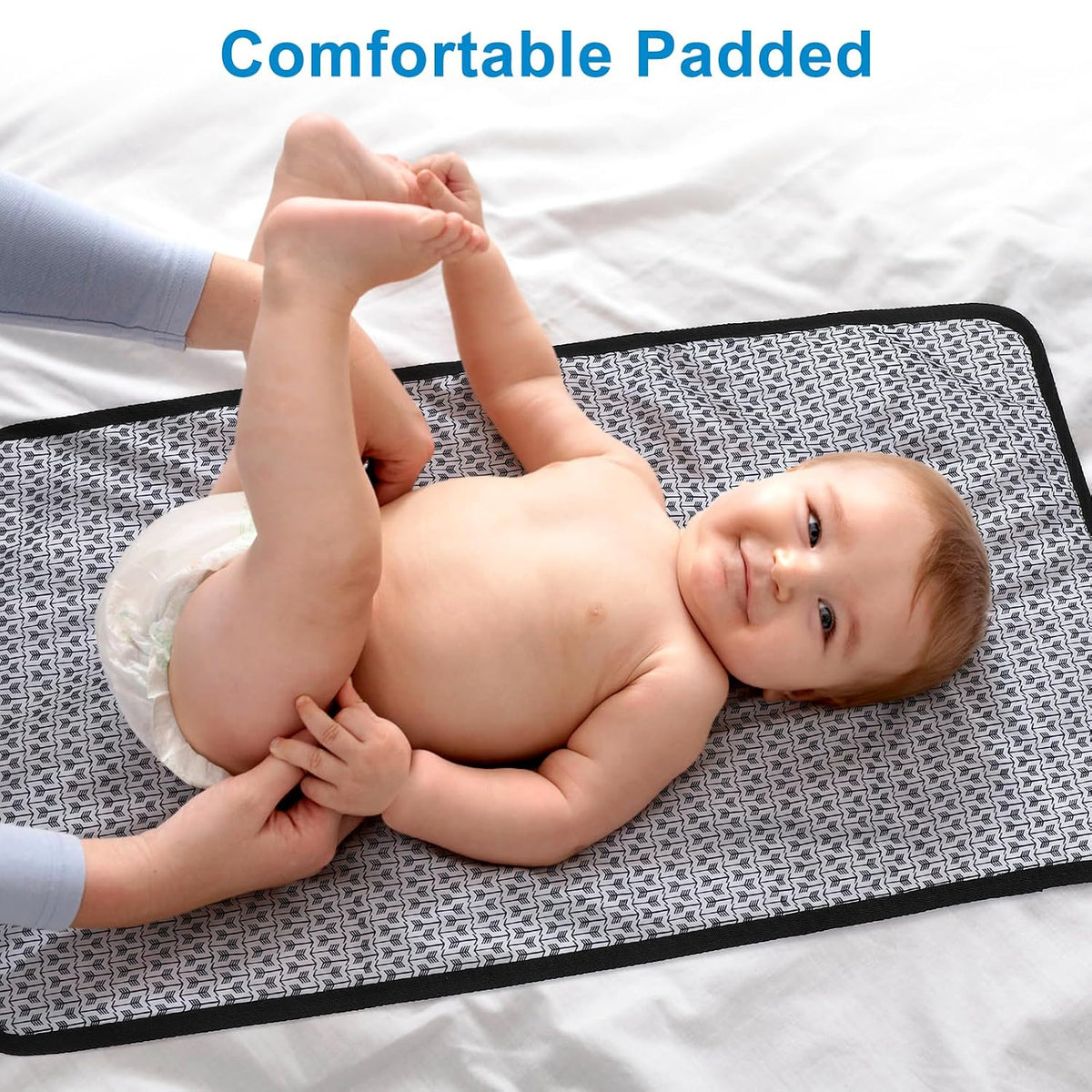 Portable Diaper Changing Pad, Waterproof Baby Changing Mat, Foldable Portable Travel Changing Pads for Baby, Black