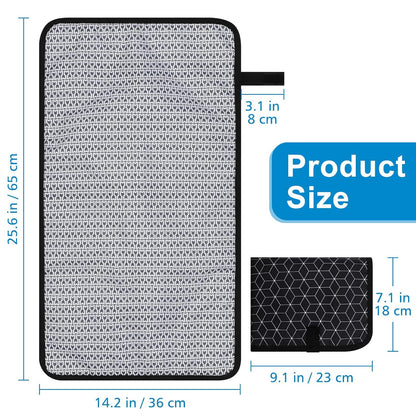 Portable Diaper Changing Pad, Waterproof Baby Changing Mat, Foldable Portable Travel Changing Pads for Baby, Black