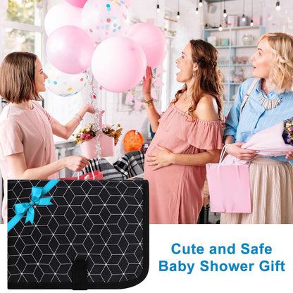 Portable Diaper Changing Pad, Waterproof Baby Changing Mat, Foldable Portable Travel Changing Pads for Baby, Black
