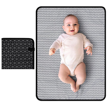 Portable Diaper Changing Pad, Waterproof Baby Changing Mat, Foldable Portable Travel Changing Pads for Baby, Black