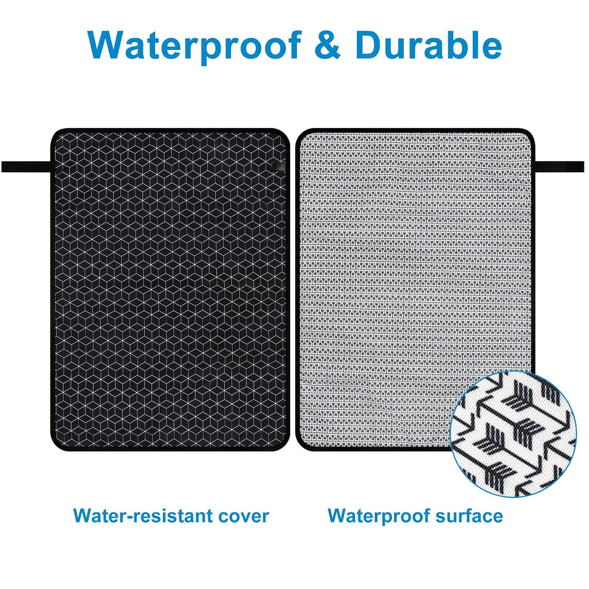 Portable Diaper Changing Pad, Waterproof Baby Changing Mat, Foldable Portable Travel Changing Pads for Baby, Black