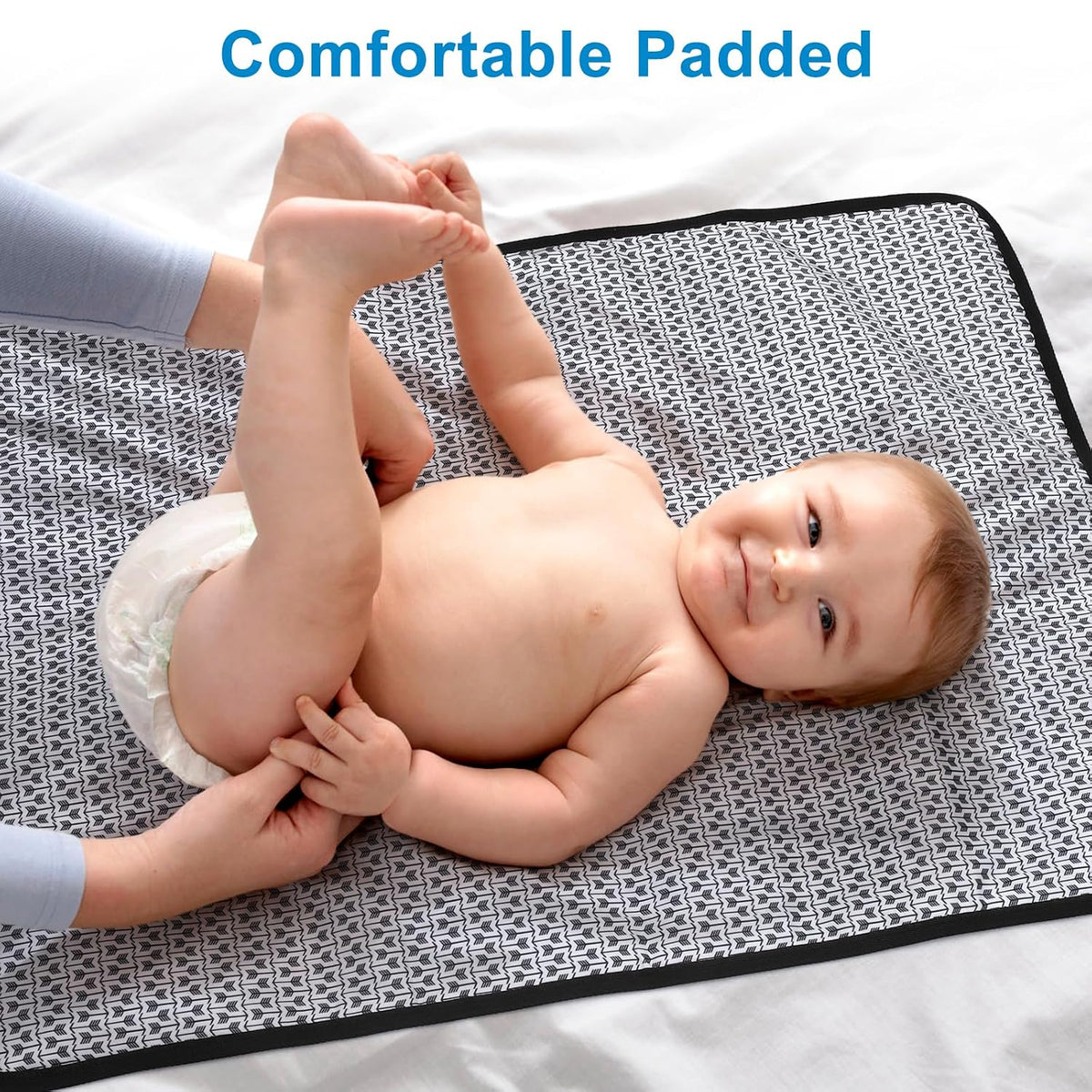 Portable Diaper Changing Pad, Waterproof Baby Changing Mat, Foldable Portable Travel Changing Pads for Baby, Black