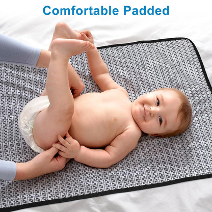 Portable Diaper Changing Pad, Waterproof Baby Changing Mat, Foldable Portable Travel Changing Pads for Baby, Black