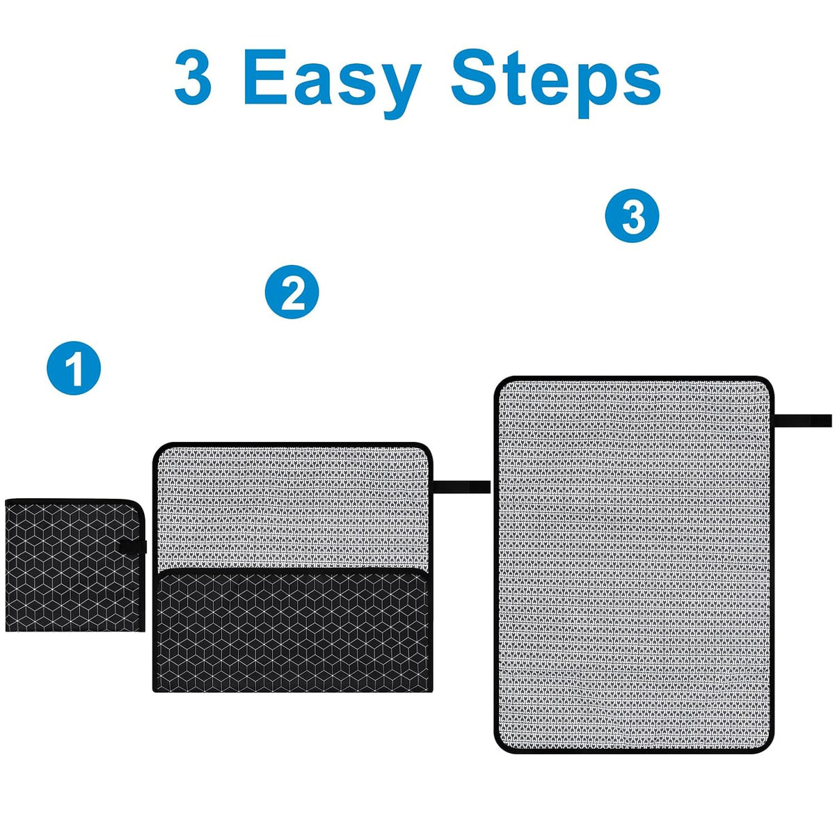 Portable Diaper Changing Pad, Waterproof Baby Changing Mat, Foldable Portable Travel Changing Pads for Baby, Black