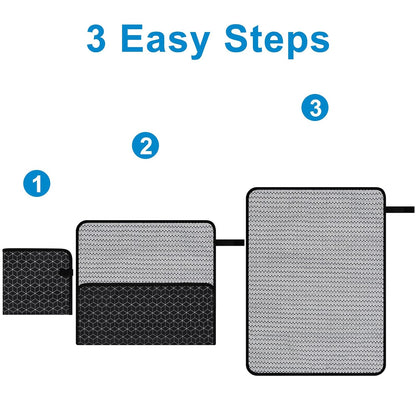 Portable Diaper Changing Pad, Waterproof Baby Changing Mat, Foldable Portable Travel Changing Pads for Baby, Black