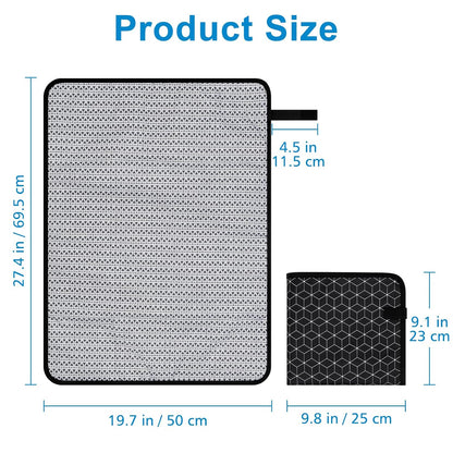 Portable Diaper Changing Pad, Waterproof Baby Changing Mat, Foldable Portable Travel Changing Pads for Baby, Black