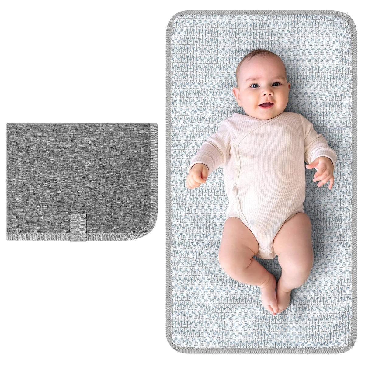 Portable Diaper Changing Pad, Waterproof Baby Changing Mat, Foldable Portable Travel Changing Pads for Baby, Black