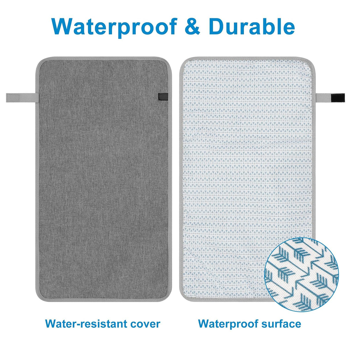 Portable Diaper Changing Pad, Waterproof Baby Changing Mat, Foldable Portable Travel Changing Pads for Baby, Black