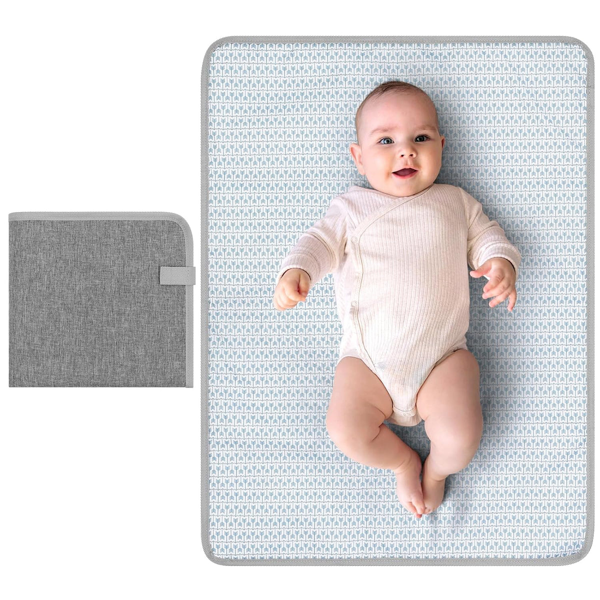 Portable Diaper Changing Pad, Waterproof Baby Changing Mat, Foldable Portable Travel Changing Pads for Baby, Black
