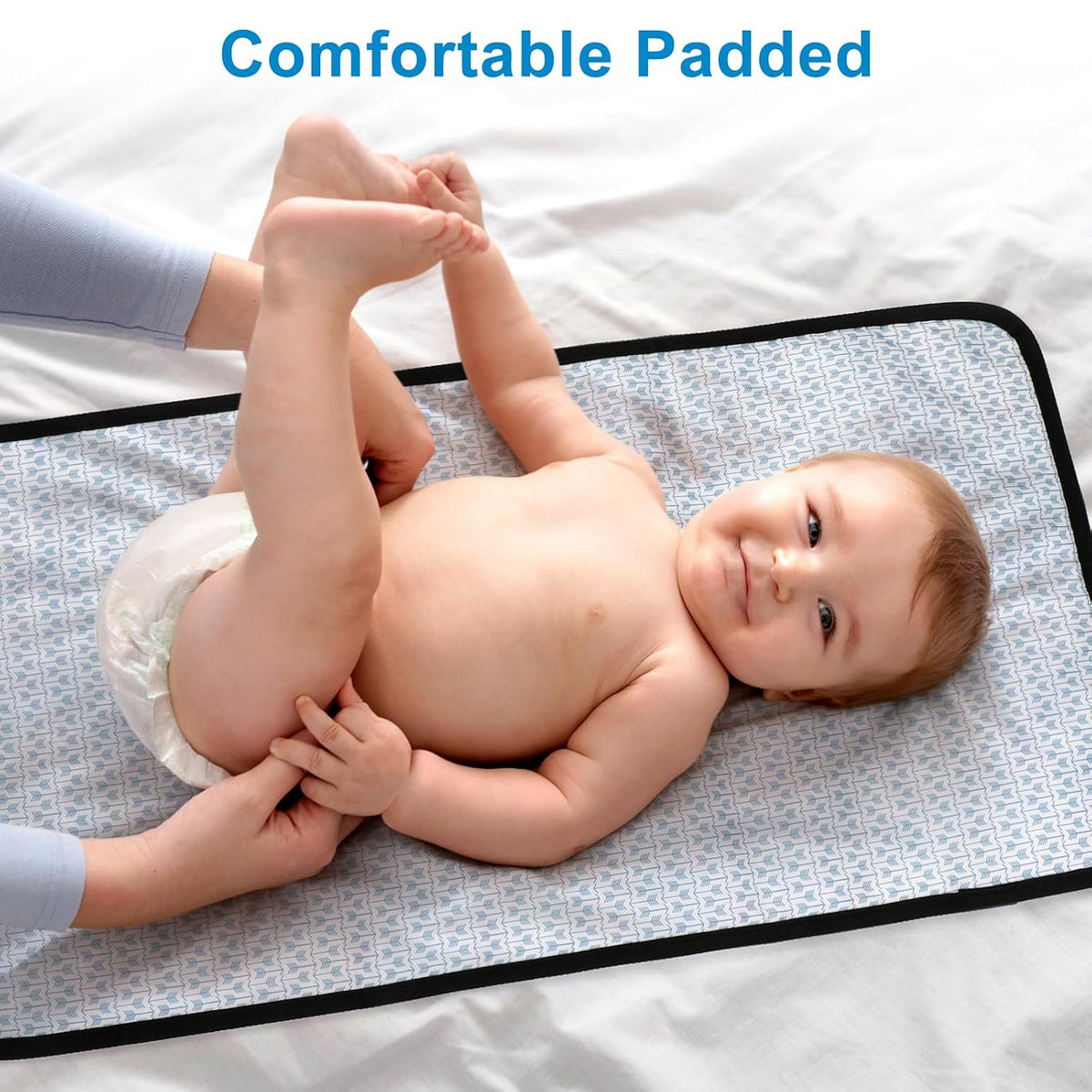 Portable Diaper Changing Pad, Waterproof Baby Changing Mat, Foldable Portable Travel Changing Pads for Baby, Black