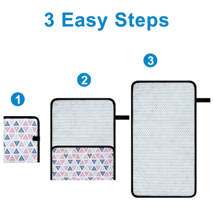 Portable Diaper Changing Pad, Waterproof Baby Changing Mat, Foldable Portable Travel Changing Pads for Baby, Black