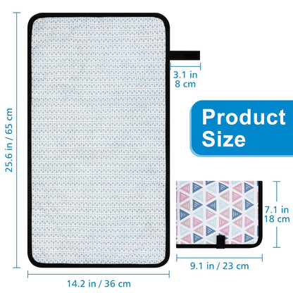 Portable Diaper Changing Pad, Waterproof Baby Changing Mat, Foldable Portable Travel Changing Pads for Baby, Black