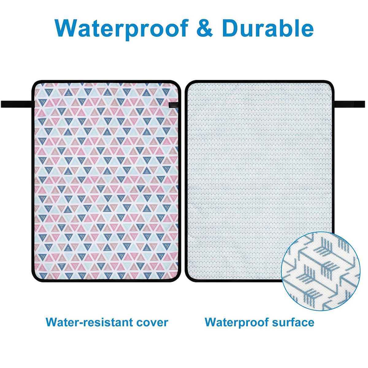 Portable Diaper Changing Pad, Waterproof Baby Changing Mat, Foldable Portable Travel Changing Pads for Baby, Black
