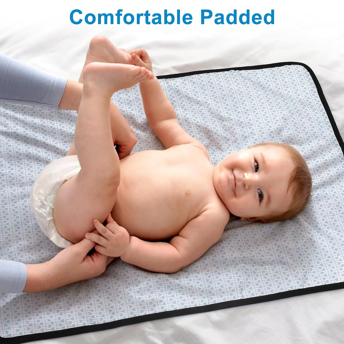 Portable Diaper Changing Pad, Waterproof Baby Changing Mat, Foldable Portable Travel Changing Pads for Baby, Black