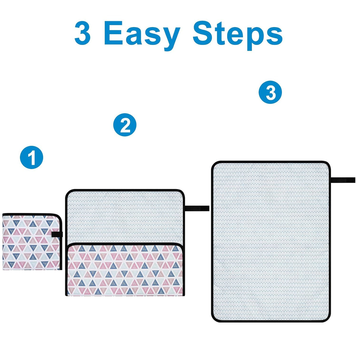 Portable Diaper Changing Pad, Waterproof Baby Changing Mat, Foldable Portable Travel Changing Pads for Baby, Black