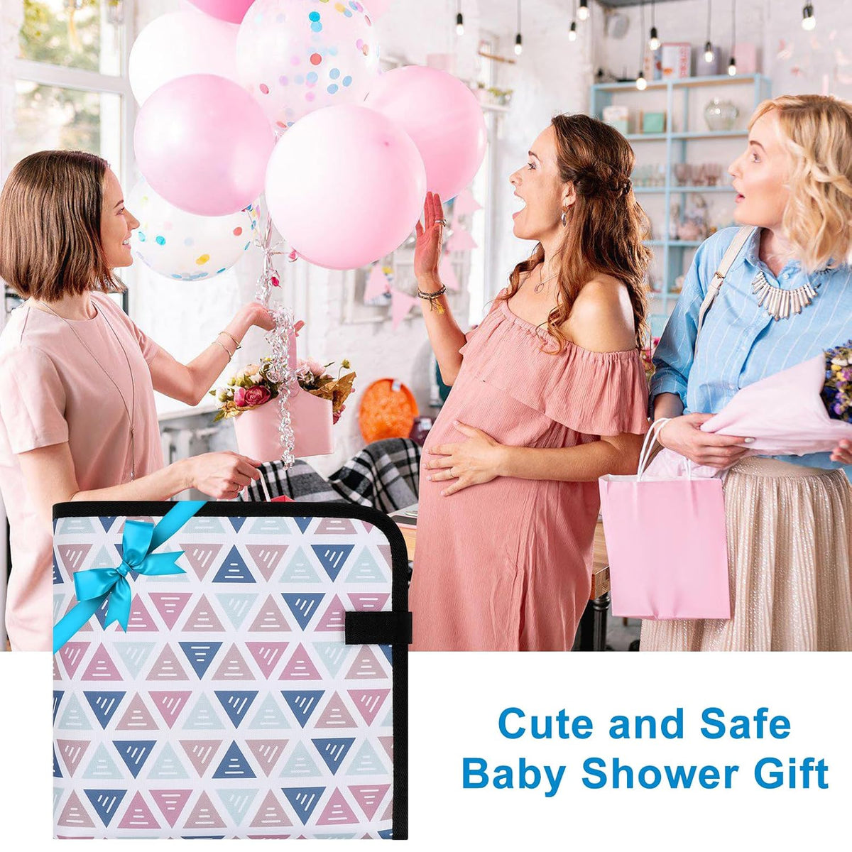 Portable Diaper Changing Pad, Waterproof Baby Changing Mat, Foldable Portable Travel Changing Pads for Baby, Black