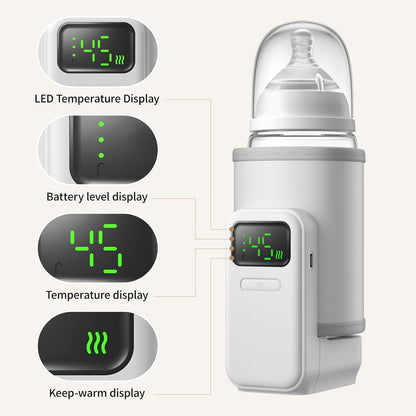 Portable Bottle Warmer,6 Temperature Settings,5000 mAh Battery