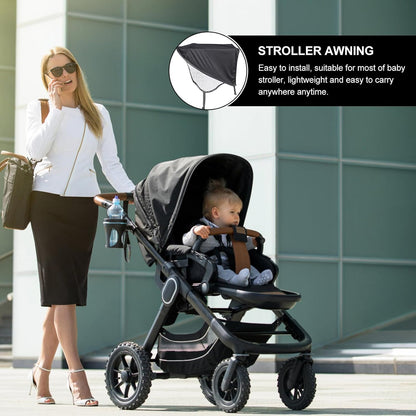Stroller Sun Shade Universal UV Canopy Extension Mesh Visor Black