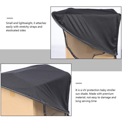 Stroller Sun Shade Universal UV Canopy Extension Mesh Visor Black