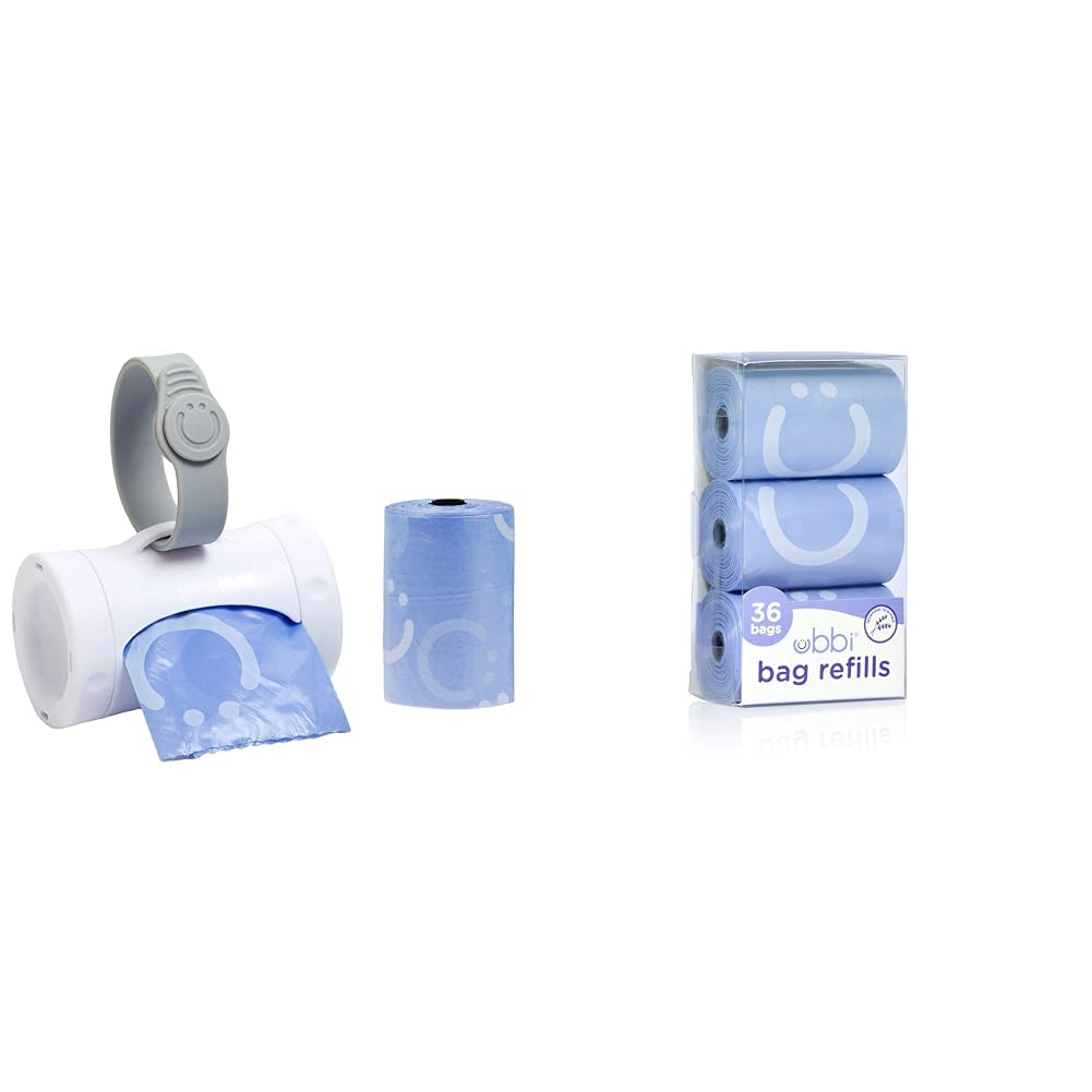 Retractable On the Go 12 Lavender Scented Diaper Bag Dispenser with 36 Refill Bags Baby Travel Accessory