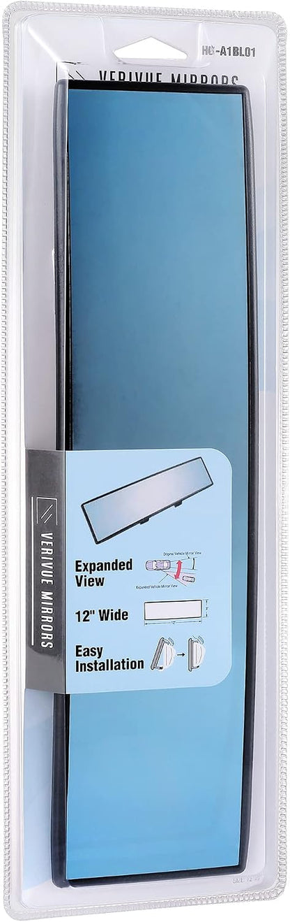 Verivue Universal Panoramic 12-Inch Rear View Mirror, Anti-Glare Wide Angle Car Mirror, Rearview Mirrors Accessory for Baby Rear-Facing, Tint flat Mirrors for Cars and SUVs.