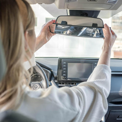 Verivue Universal Panoramic 12-Inch Rear View Mirror, Anti-Glare Wide Angle Car Mirror, Rearview Mirrors Accessory for Baby Rear-Facing, Tint flat Mirrors for Cars and SUVs.