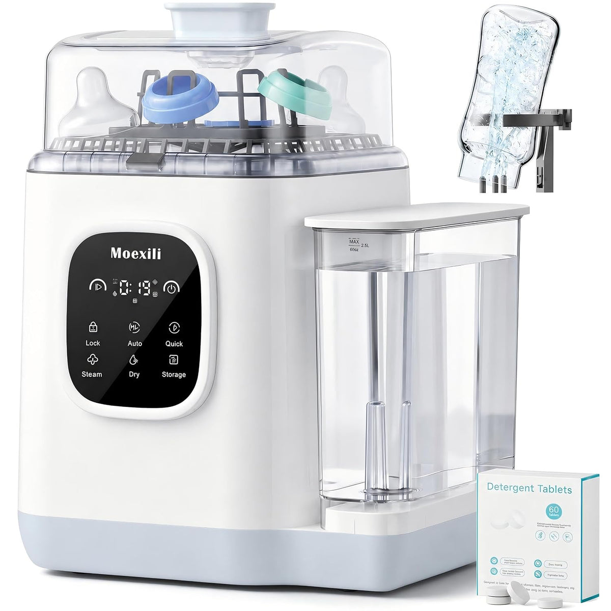 Baby Bottle Washer 50,000Pa All-in-One Sterilizer & Dryer