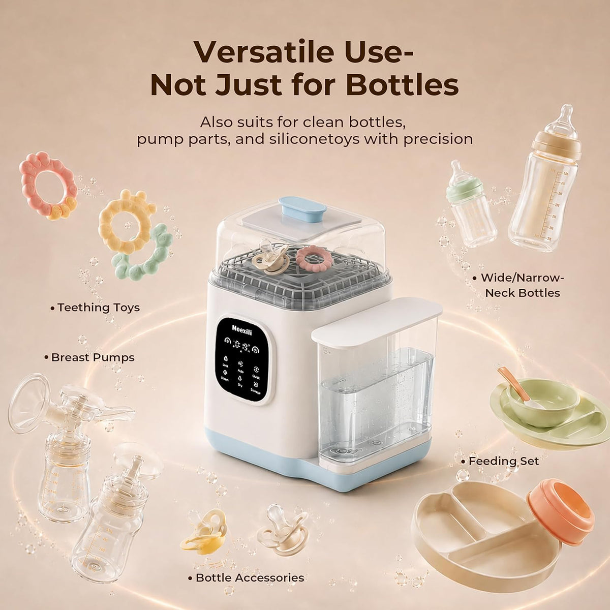 Baby Bottle Washer 50,000Pa All-in-One Sterilizer & Dryer