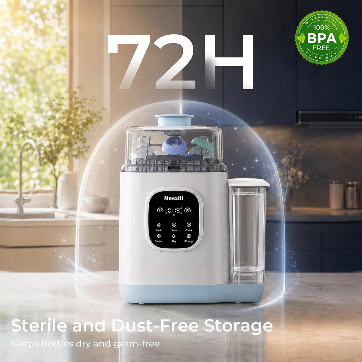 Baby Bottle Washer 50,000Pa All-in-One Sterilizer & Dryer