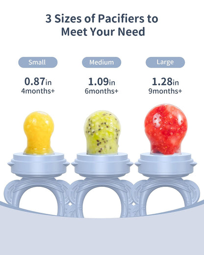 Silicone Baby Fruit Food Feeder (2 Pack) with Freezer Nibble Tray, Breastmilk Popsicle Molds for Baby Teething Relief, Feeder for Safe Infant Self Feeding, BPA Free, Dishwasher Safe, 3 Month+ Pink