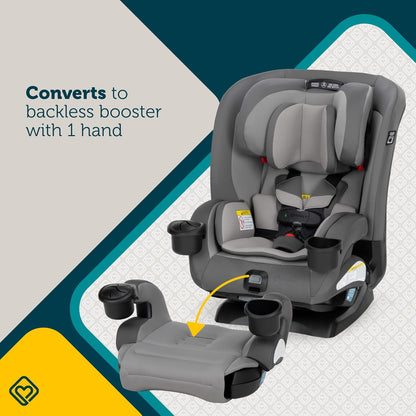 EverSlim 4-in-1 Convertible Car Seat, SecureTech Chest Clip, Ultra-Slim, 4-Mode Infant to Booster, Baby Car Seat, 5-100 lbs, Memory Foam, Office Space