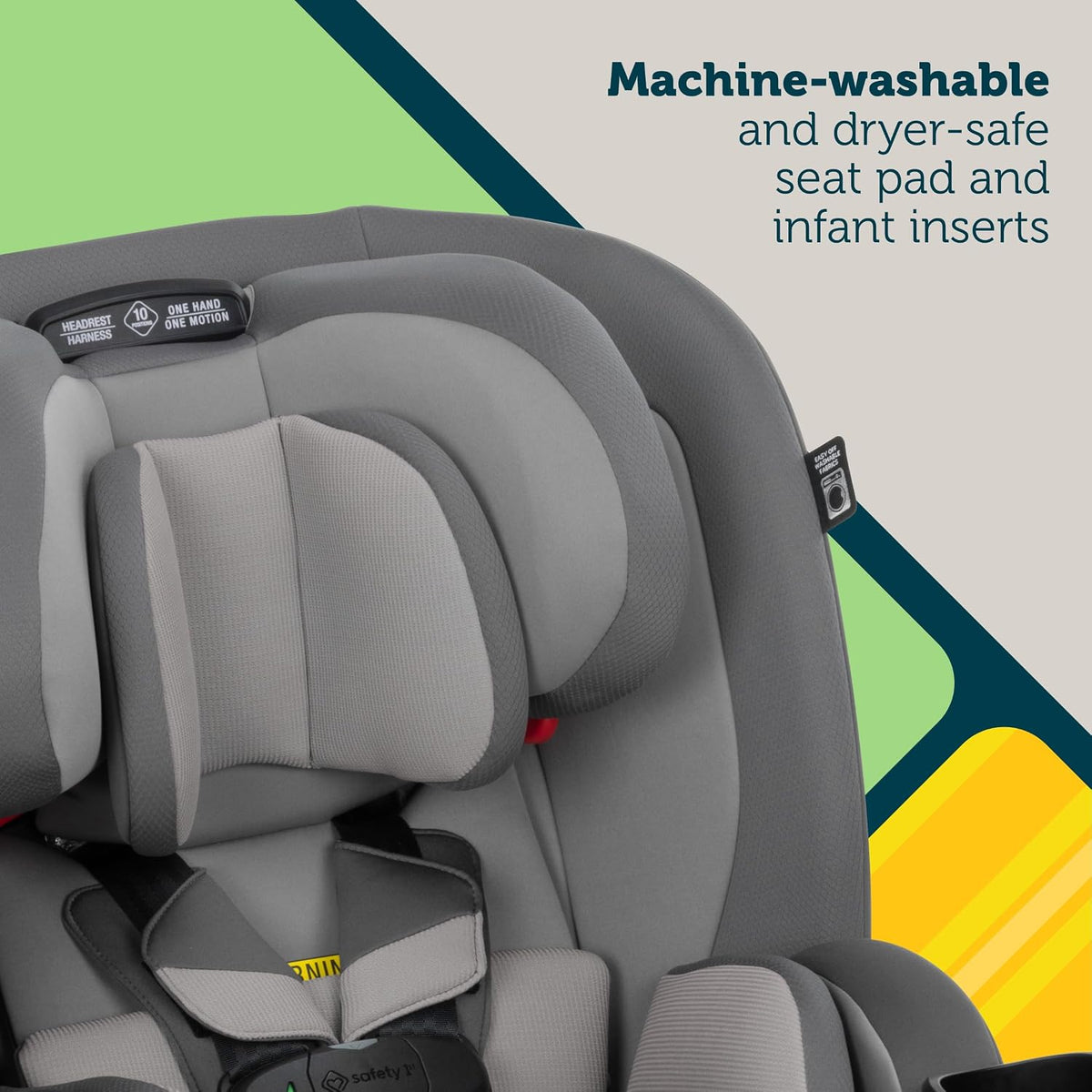 EverSlim 4-in-1 Convertible Car Seat, SecureTech Chest Clip, Ultra-Slim, 4-Mode Infant to Booster, Baby Car Seat, 5-100 lbs, Memory Foam, Office Space