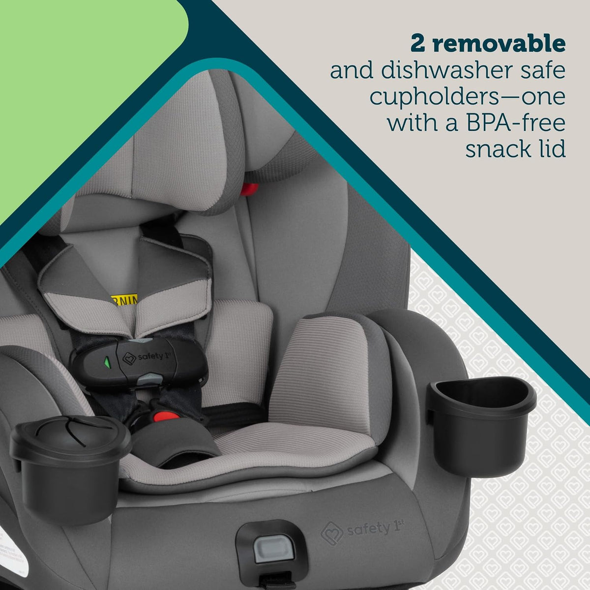EverSlim 4-in-1 Convertible Car Seat, SecureTech Chest Clip, Ultra-Slim, 4-Mode Infant to Booster, Baby Car Seat, 5-100 lbs, Memory Foam, Office Space