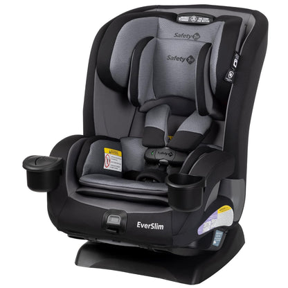 EverSlim 4-in-1 Convertible Car Seat, SecureTech Chest Clip, Ultra-Slim, 4-Mode Infant to Booster, Baby Car Seat, 5-100 lbs, Memory Foam, Office Space