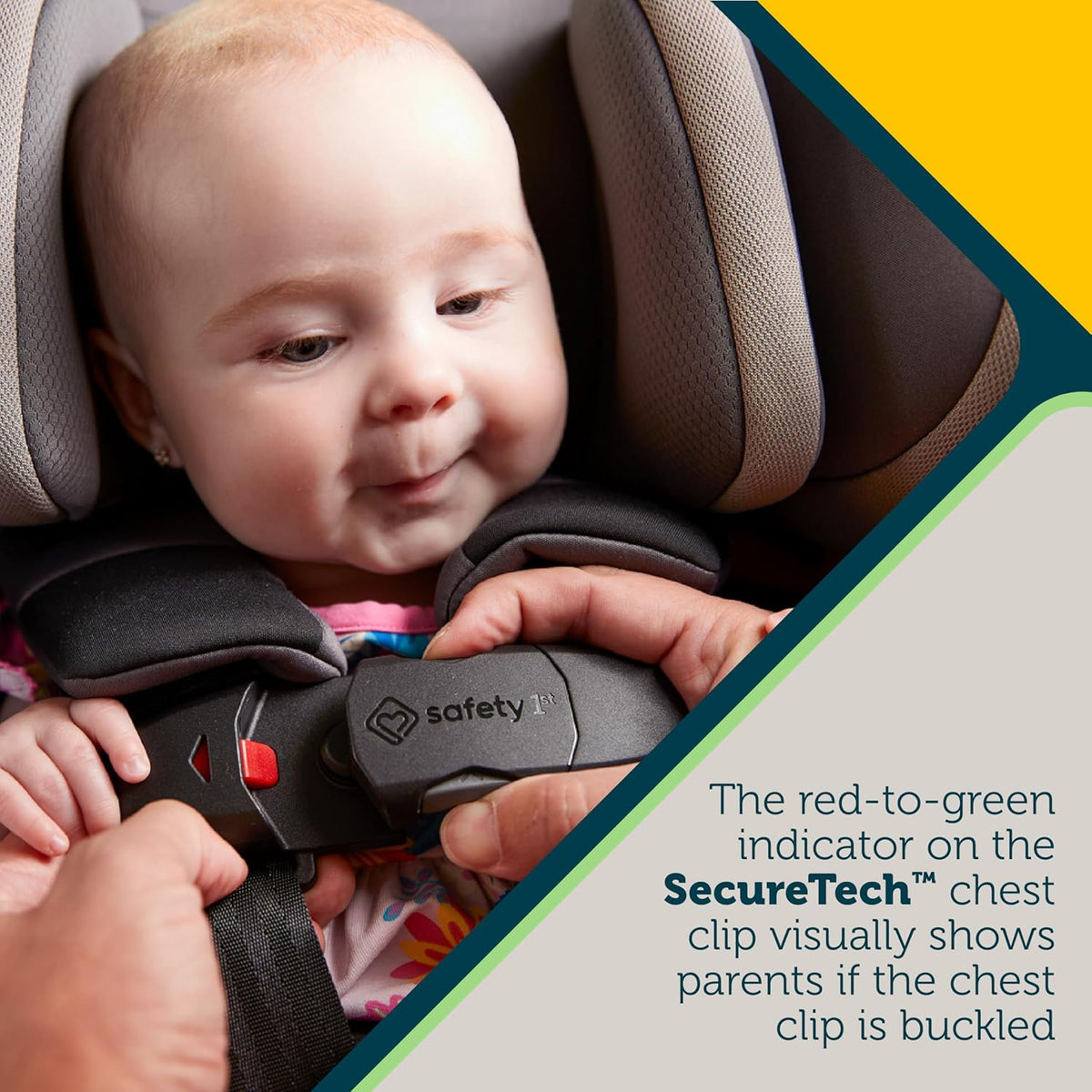 EverSlim 4-in-1 Convertible Car Seat, SecureTech Chest Clip, Ultra-Slim, 4-Mode Infant to Booster, Baby Car Seat, 5-100 lbs, Memory Foam, Office Space