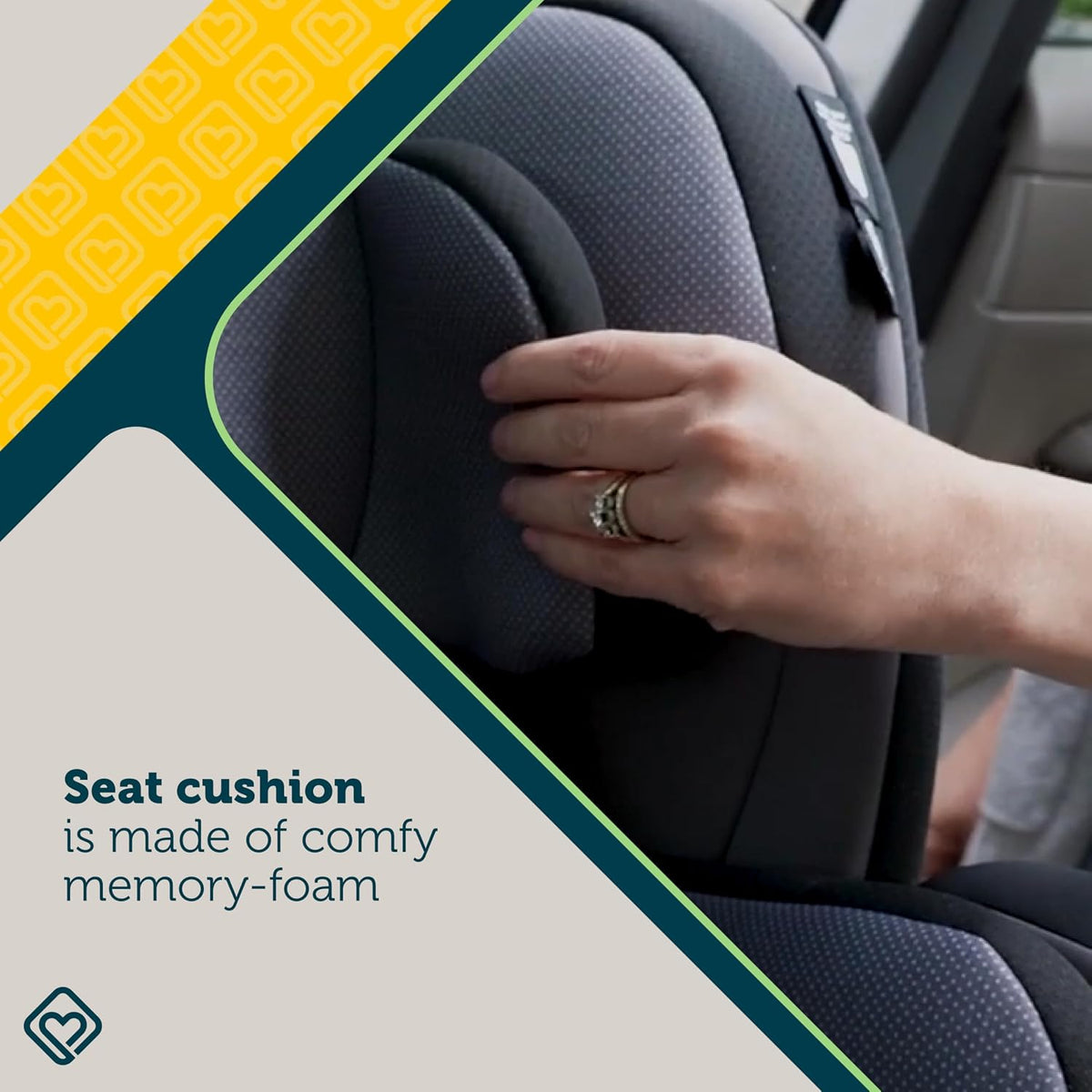 EverSlim 4-in-1 Convertible Car Seat, SecureTech Chest Clip, Ultra-Slim, 4-Mode Infant to Booster, Baby Car Seat, 5-100 lbs, Memory Foam, Office Space