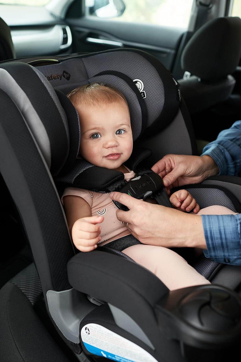 EverSlim 4-in-1 Convertible Car Seat, SecureTech Chest Clip, Ultra-Slim, 4-Mode Infant to Booster, Baby Car Seat, 5-100 lbs, Memory Foam, Office Space