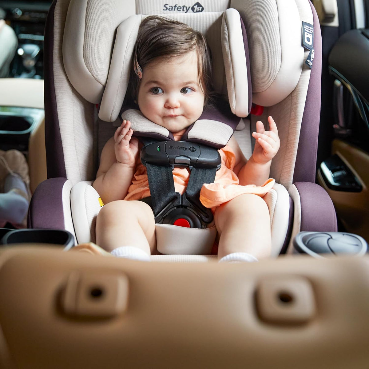 EverSlim 4-in-1 Convertible Car Seat, SecureTech Chest Clip, Ultra-Slim, 4-Mode Infant to Booster, Baby Car Seat, 5-100 lbs, Memory Foam, Office Space