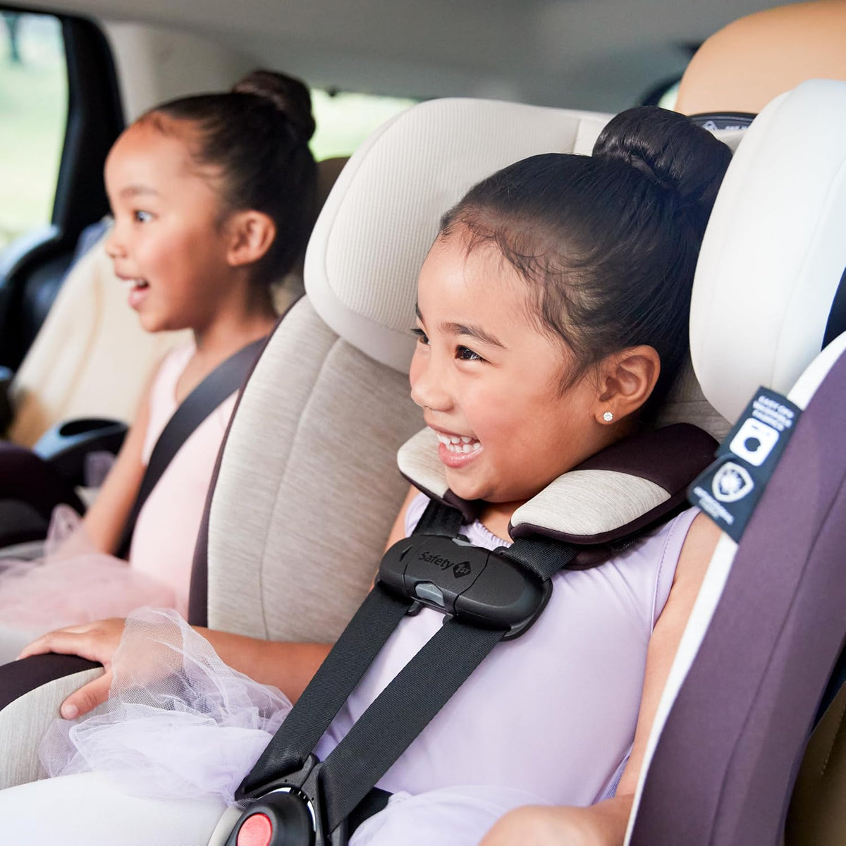 EverSlim 4-in-1 Convertible Car Seat, SecureTech Chest Clip, Ultra-Slim, 4-Mode Infant to Booster, Baby Car Seat, 5-100 lbs, Memory Foam, Office Space