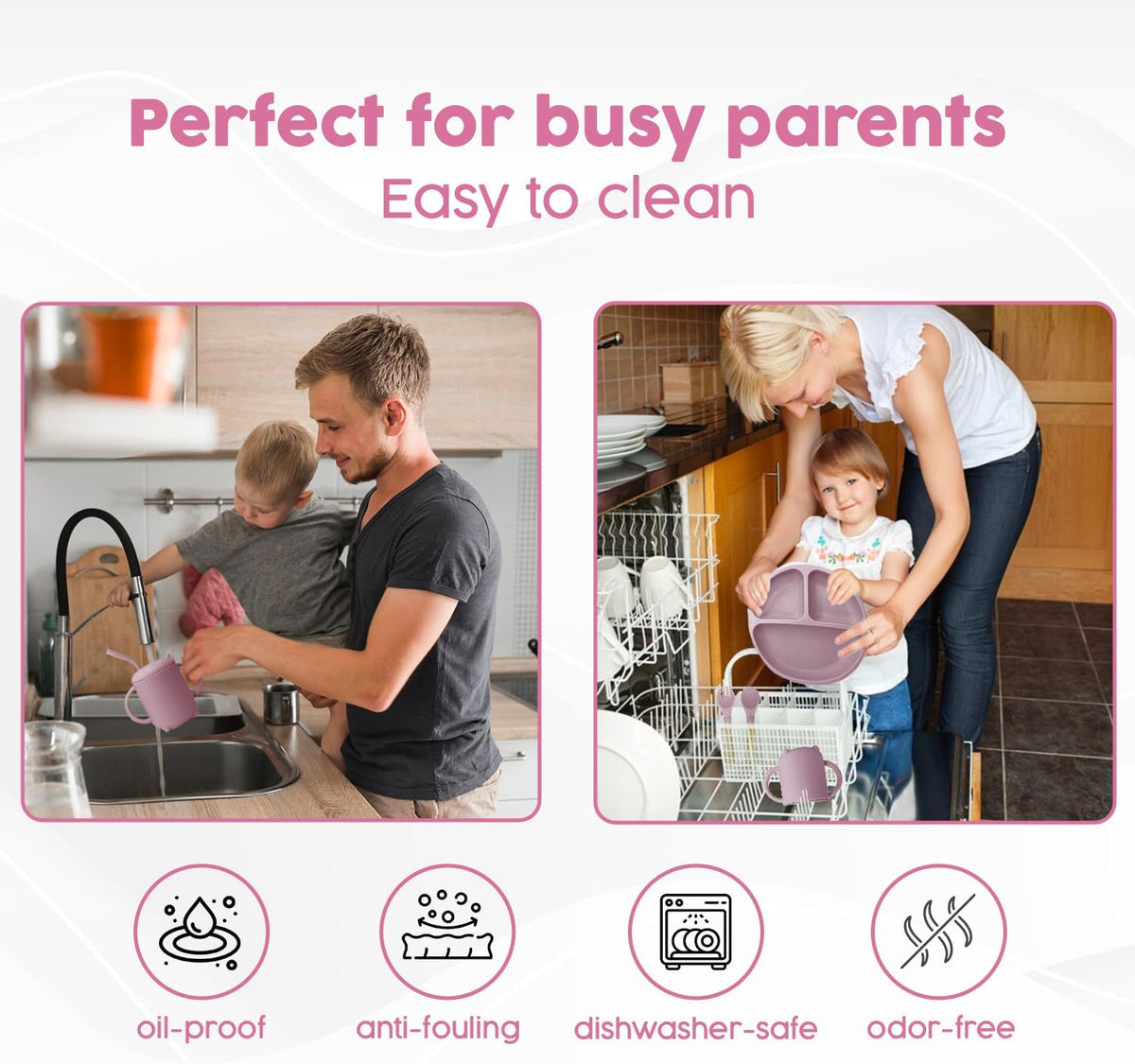2025 Silicone Baby Feeding Set - All in One: Spoon, Fork, Suction Bowl, Divided Suction Plate, Sippy Cup, Silicone Bib and Travel Bib - 6+ Month, Toddler & Baby - BPA Free, Blue