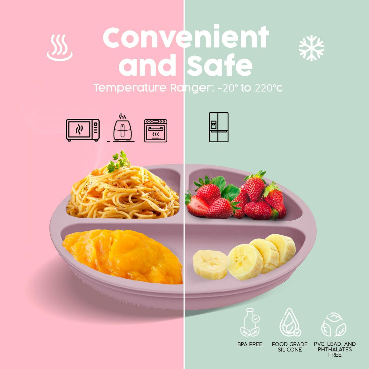 2025 Silicone Baby Feeding Set - All in One: Spoon, Fork, Suction Bowl, Divided Suction Plate, Sippy Cup, Silicone Bib and Travel Bib - 6+ Month, Toddler & Baby - BPA Free, Blue