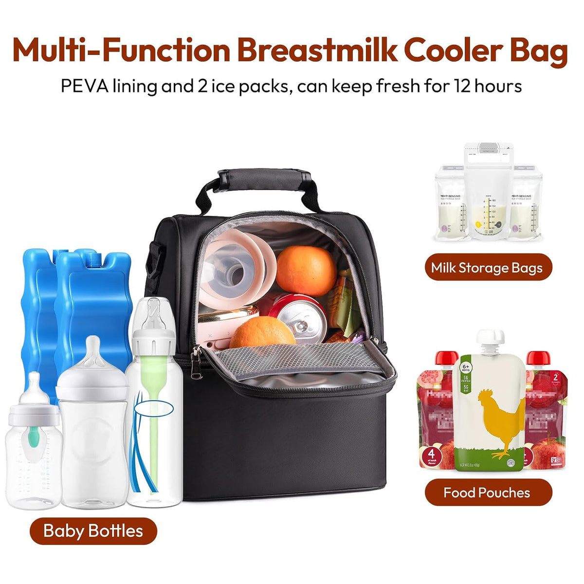Breastmilk Cooler Bag (Stripe)