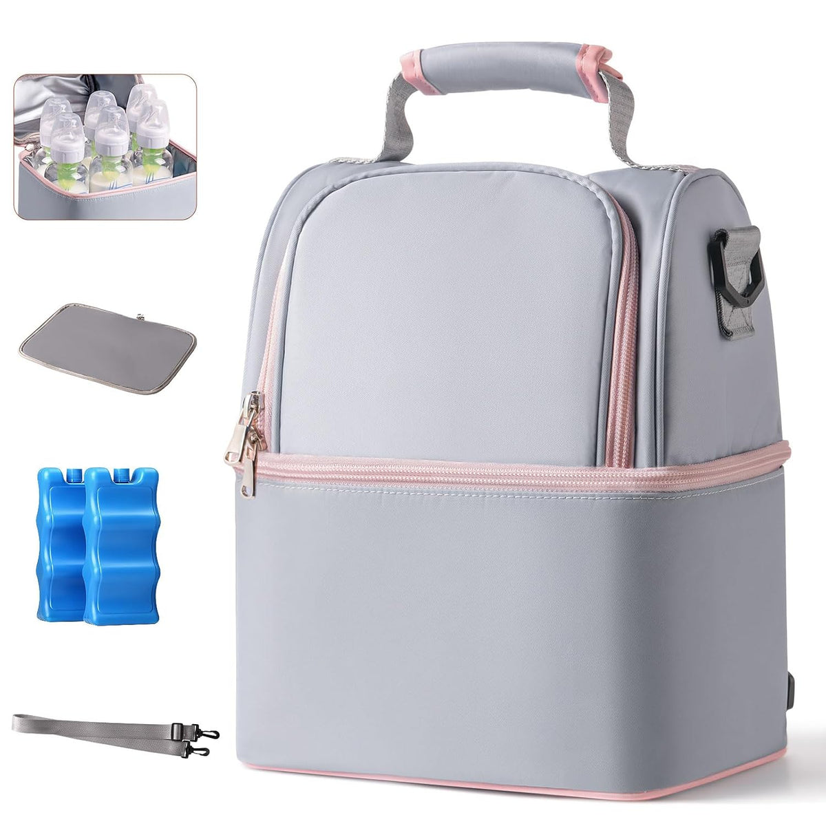 Breastmilk Cooler Bag (Stripe)